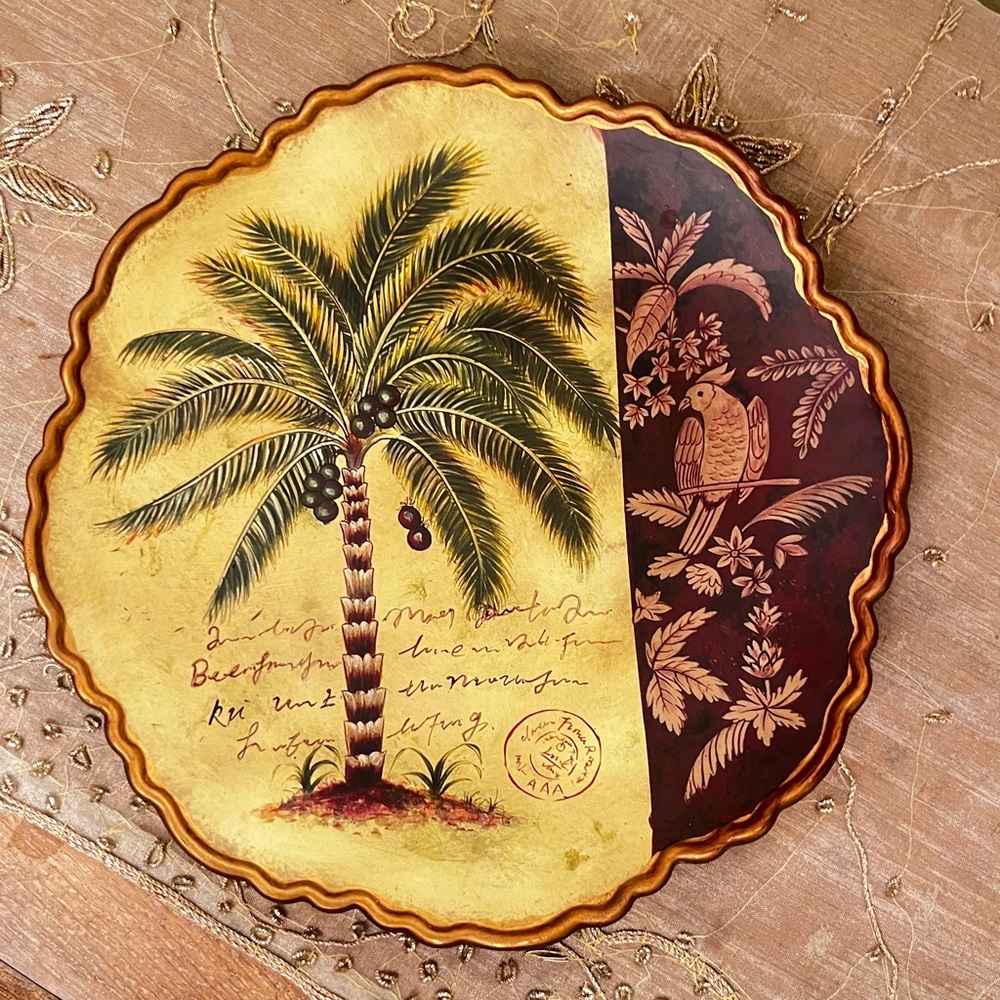 Wood Palm Tree Plate
